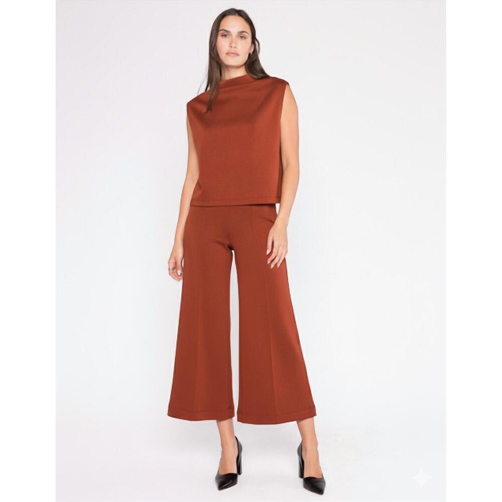 NEW RIPLEY RADER scuba cropped wide leg pant in rust